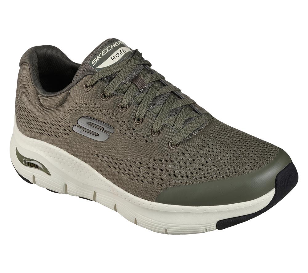 Men Skechers Arch Fit Lace Up Olive  USA |  5804-BQRGZ