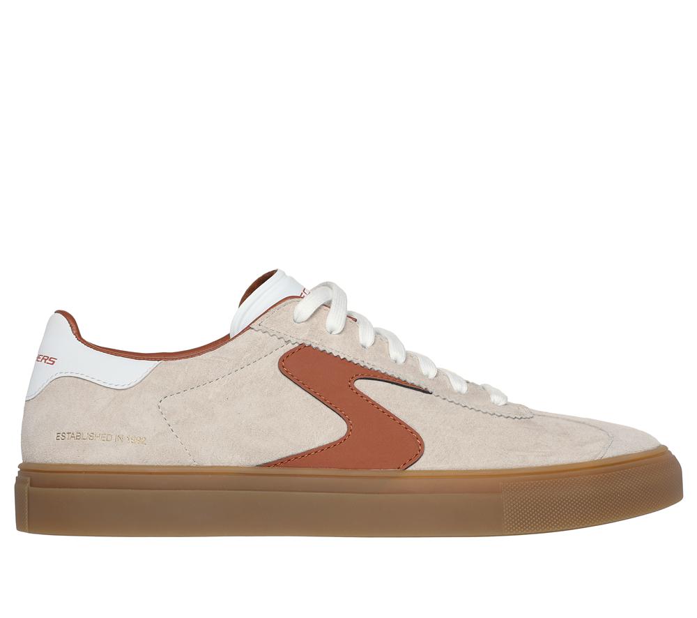 Men Skechers Arch Fit Legend - Romah Lace Up Sand Khaki / Natural  USA |  1078-ELBKV