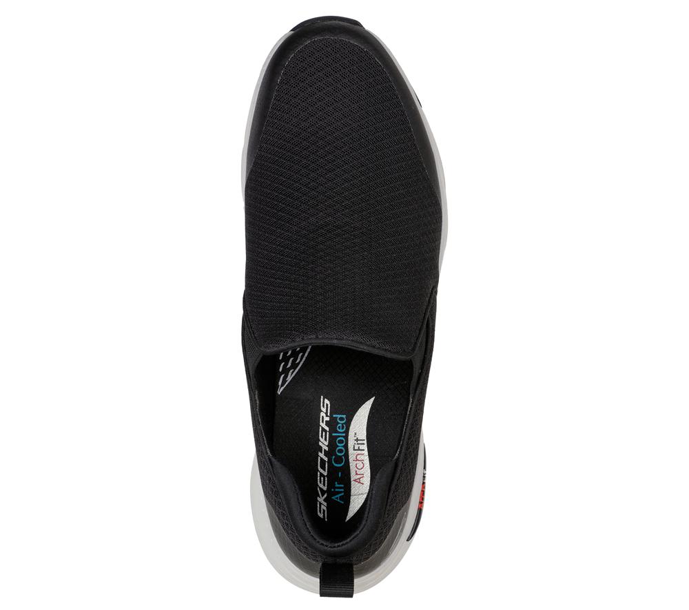 Men Skechers Arch Fit - Banlin Slip On Shoes Black / White  USA |  9782-SLPQO
