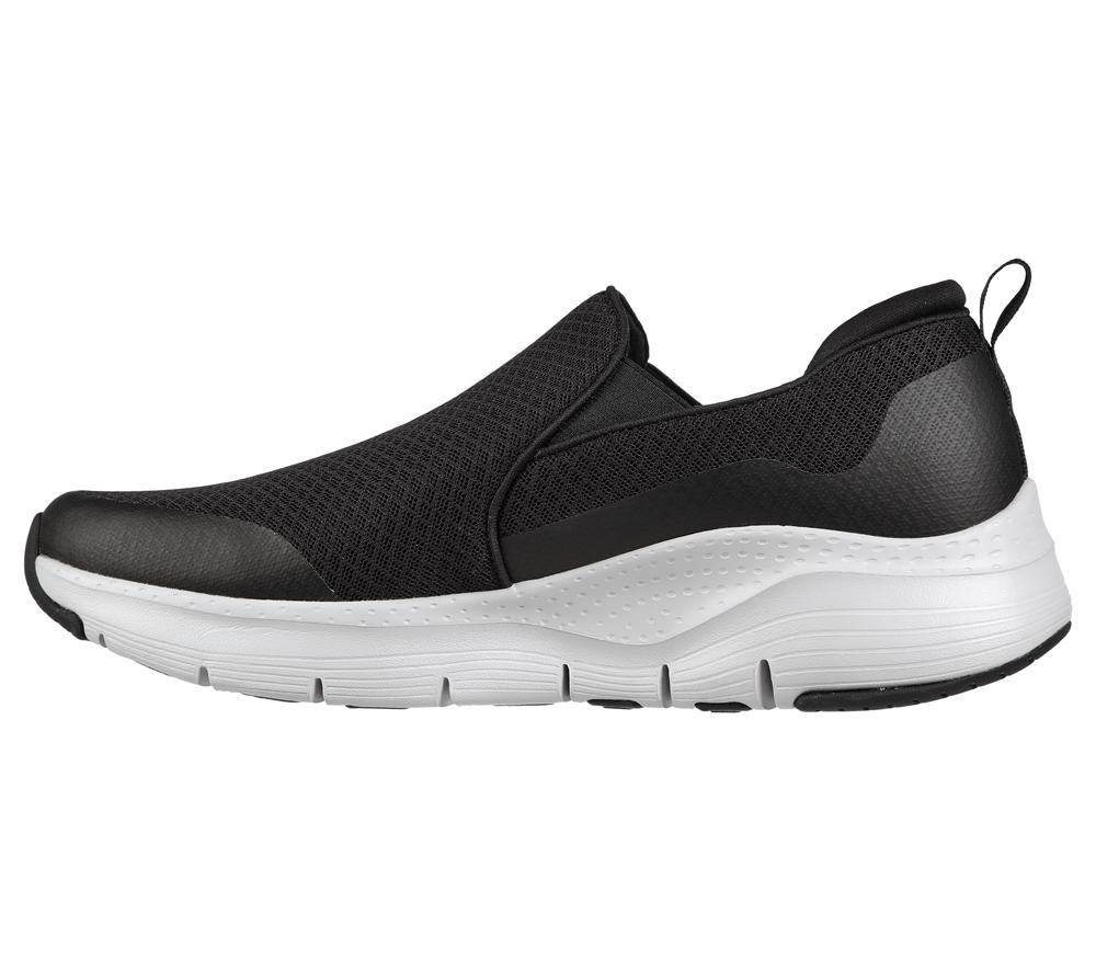 Men Skechers Arch Fit - Banlin Slip On Shoes Black / White  USA |  9782-SLPQO