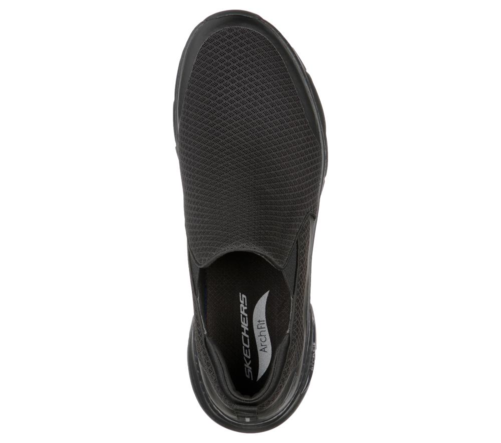 Men Skechers Arch Fit - Banlin Slip On Shoes Black  USA |  9265-VXGNU