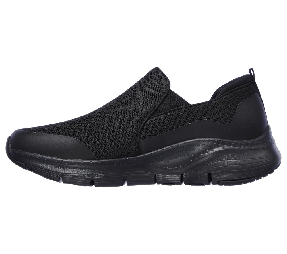 Men Skechers Arch Fit - Banlin Slip On Shoes Black  USA |  9265-VXGNU