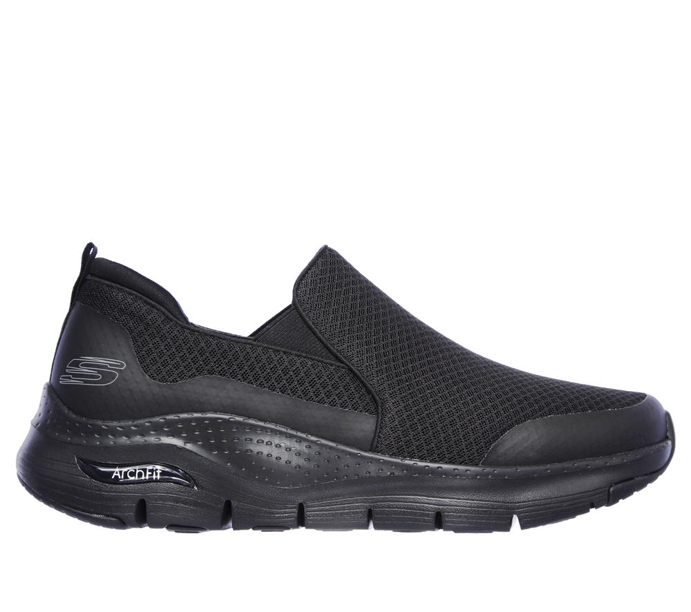 Men Skechers Arch Fit - Banlin Slip On Shoes Black  USA |  9265-VXGNU