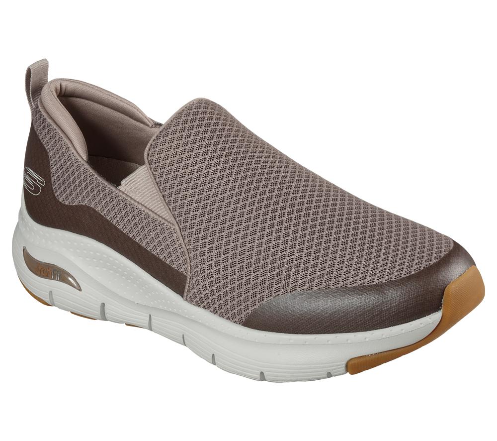 Men Skechers Arch Fit - Banlin Sneakers Taupe Brown  USA |  2349-SPKDA