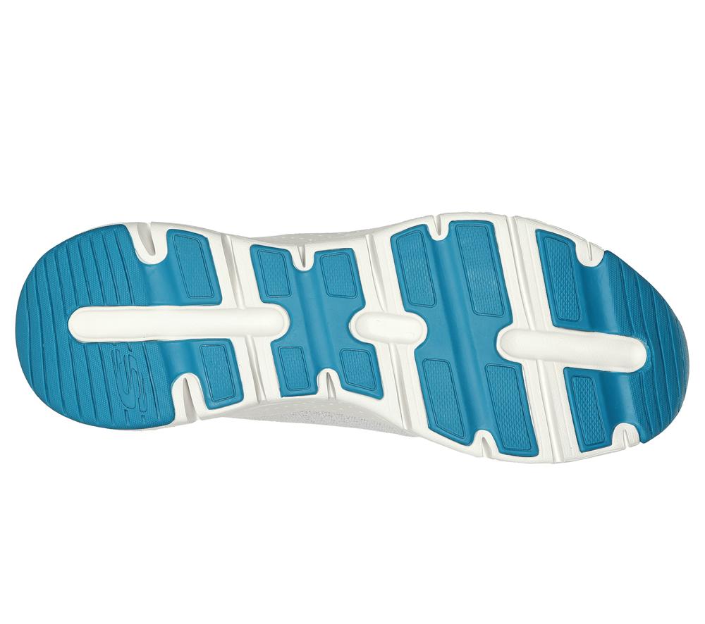 Men Skechers Arch Fit - Takar Lace Up White / Blue  USA |  1934-BWAMX