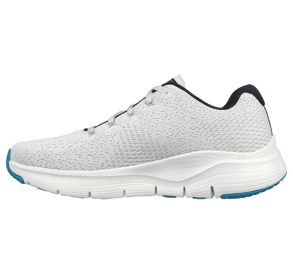 Men Skechers Arch Fit - Takar Lace Up White / Blue  USA |  1934-BWAMX