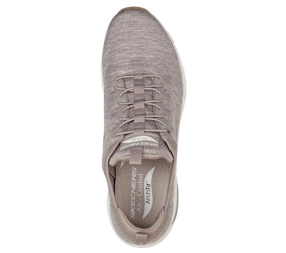Men Skechers Arch Fit - Waveport Sneakers Taupe Brown  USA |  7136-MCORU
