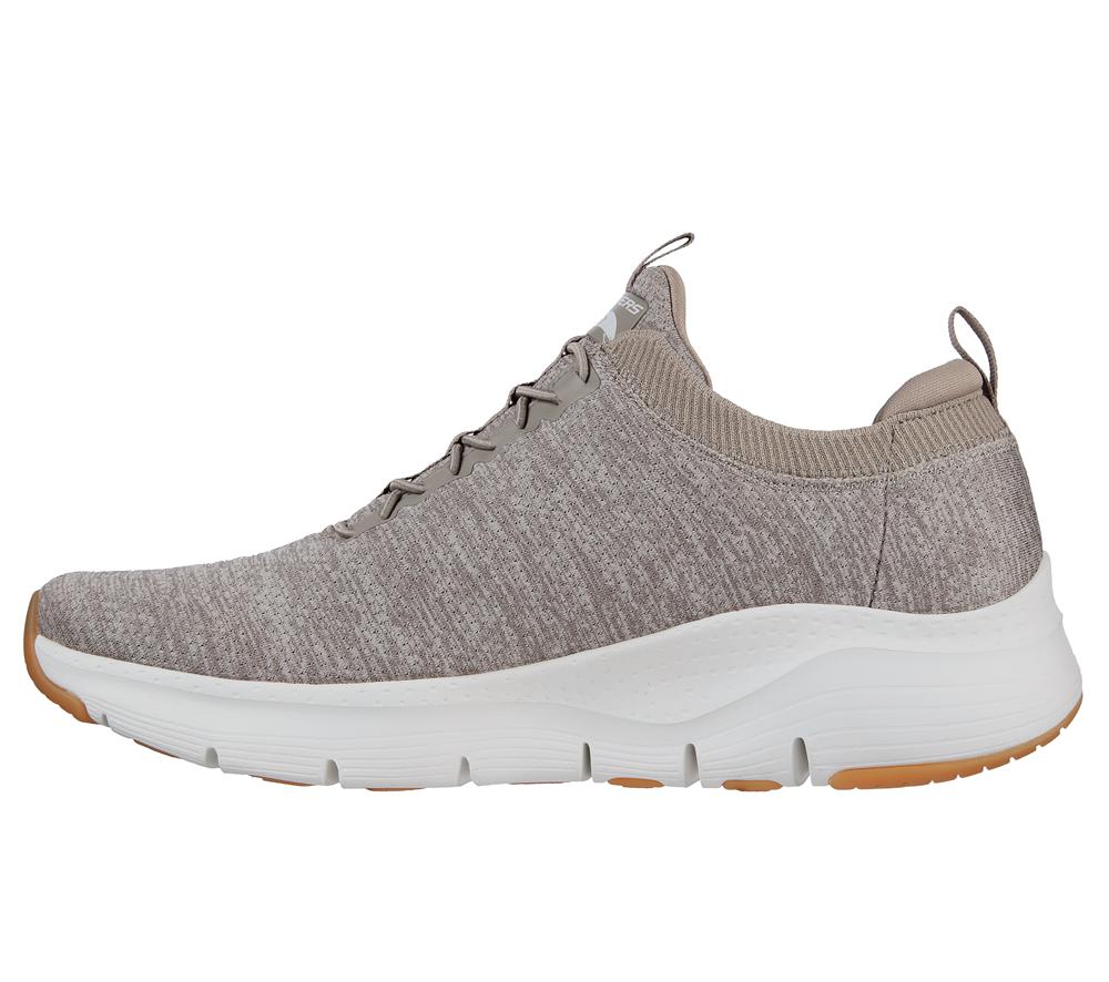 Men Skechers Arch Fit - Waveport Sneakers Taupe Brown  USA |  7136-MCORU