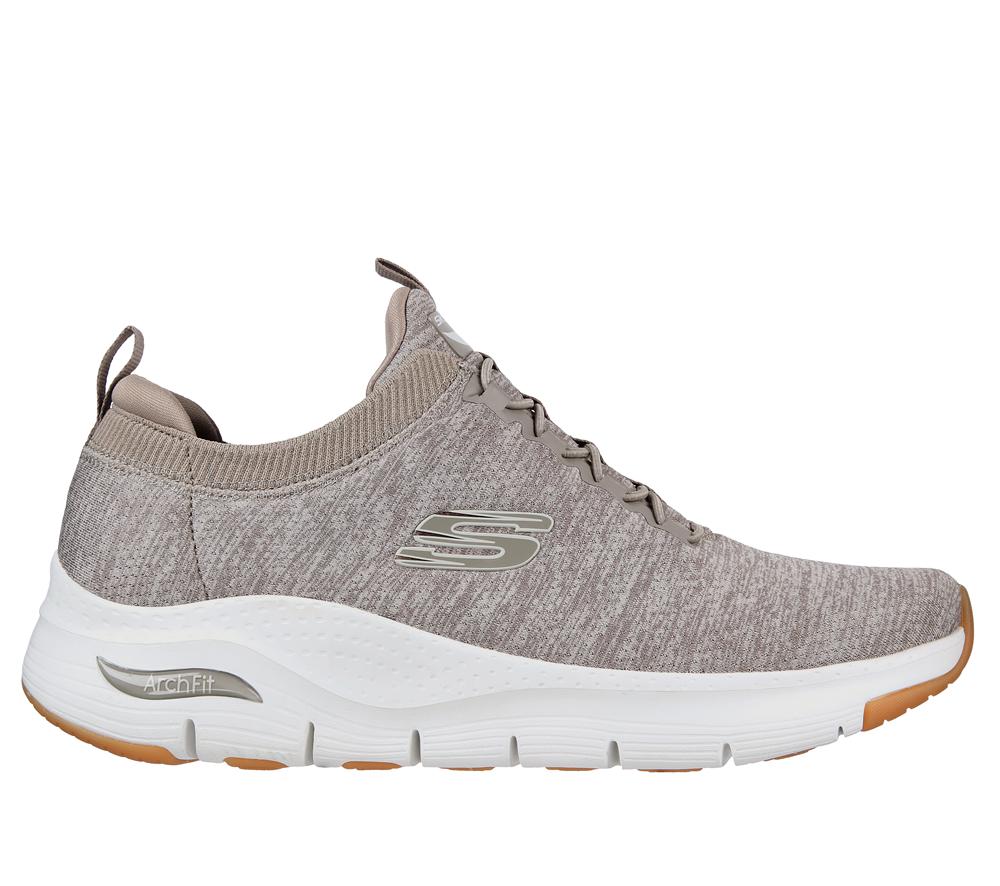 Men Skechers Arch Fit - Waveport Sneakers Taupe Brown  USA |  7136-MCORU