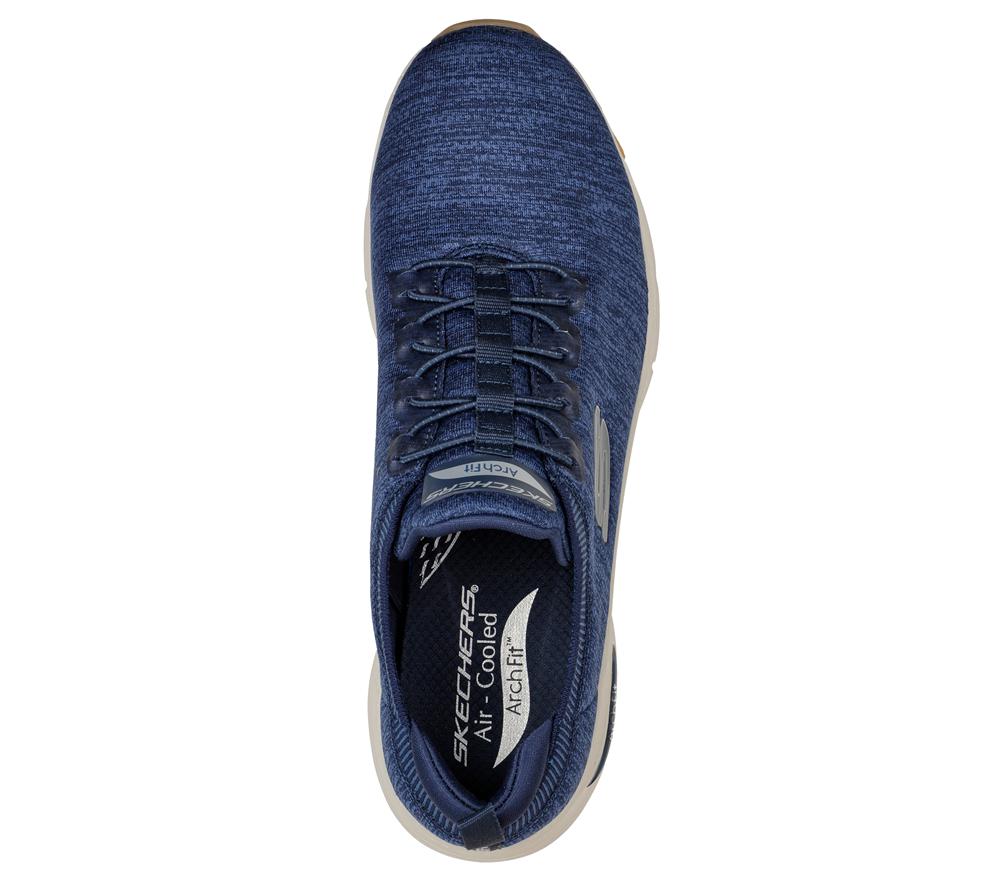 Men Skechers Arch Fit - Waveport Sneakers Navy  USA |  0792-QXIGZ