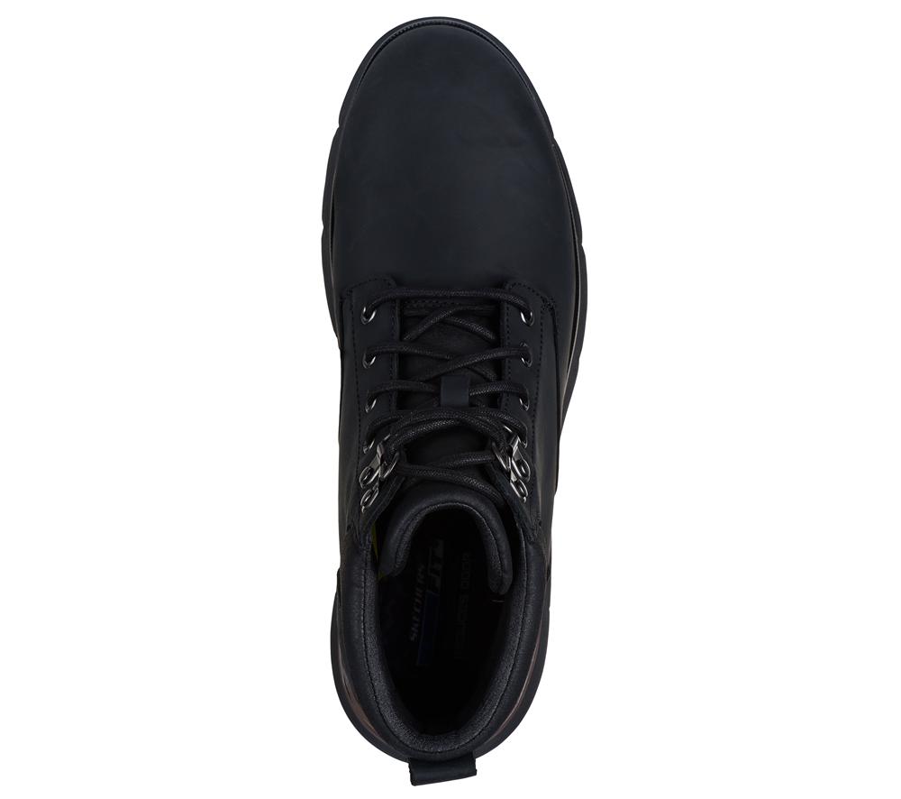 Men Skechers Augustino - Cobb Boots Black  USA |  9706-COZHM