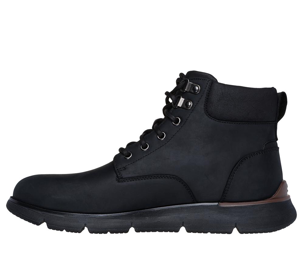 Men Skechers Augustino - Cobb Boots Black  USA |  9706-COZHM