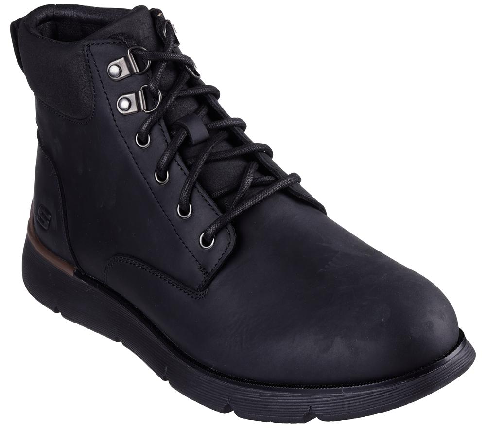 Men Skechers Augustino - Cobb Boots Black  USA |  9706-COZHM