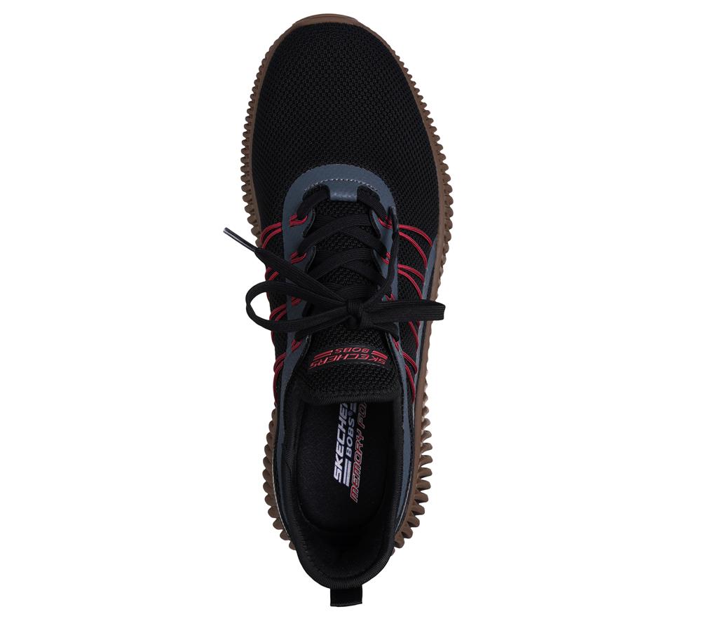 Men Skechers BOBS Geo Slip On Shoes Black / Multicolor  USA |  7481-NADVS