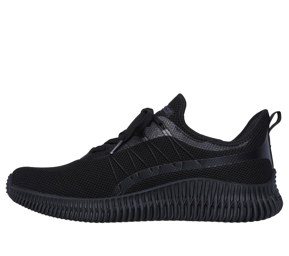 Men Skechers BOBS Geo Slip On Shoes Black  USA |  5479-ZLSKA