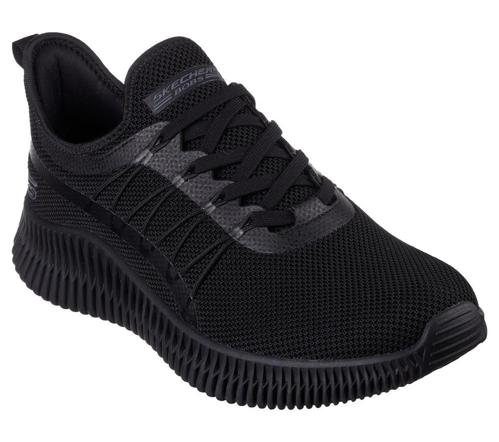 Men Skechers BOBS Geo Slip On Shoes Black  USA |  5479-ZLSKA