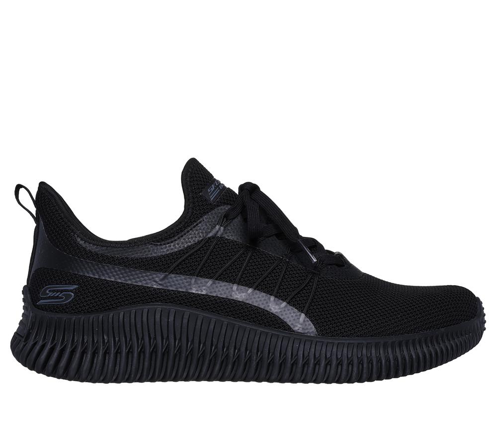 Men Skechers BOBS Geo Slip On Shoes Black  USA |  5479-ZLSKA