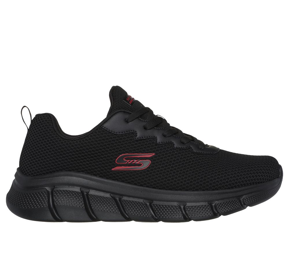 Men Skechers BOBS Sport B Flex - Chill Edge Lace Up Black  USA |  3471-PFICS