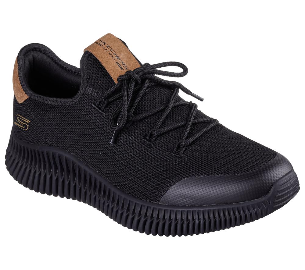 Men Skechers BOBS Sport Geo - City Dapper Sneakers Black  USA |  2314-SHGWQ