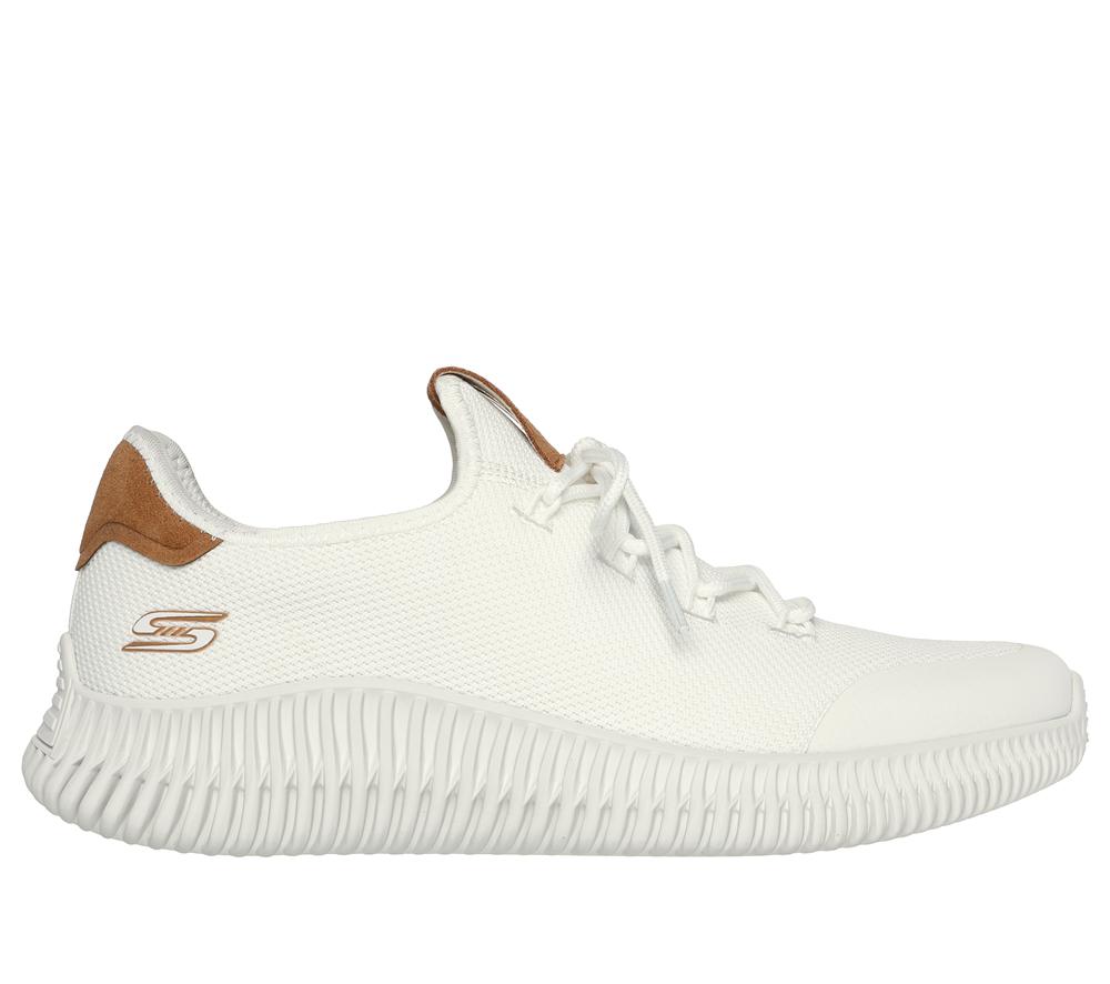 Men Skechers BOBS Sport Geo - City Dapper Slip On Shoes Off White  USA |  6518-BDEXU