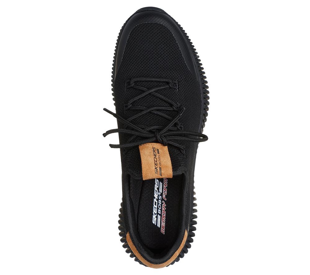 Men Skechers BOBS Sport Geo - City Dapper Slip On Shoes Black  USA |  7356-GMSBH