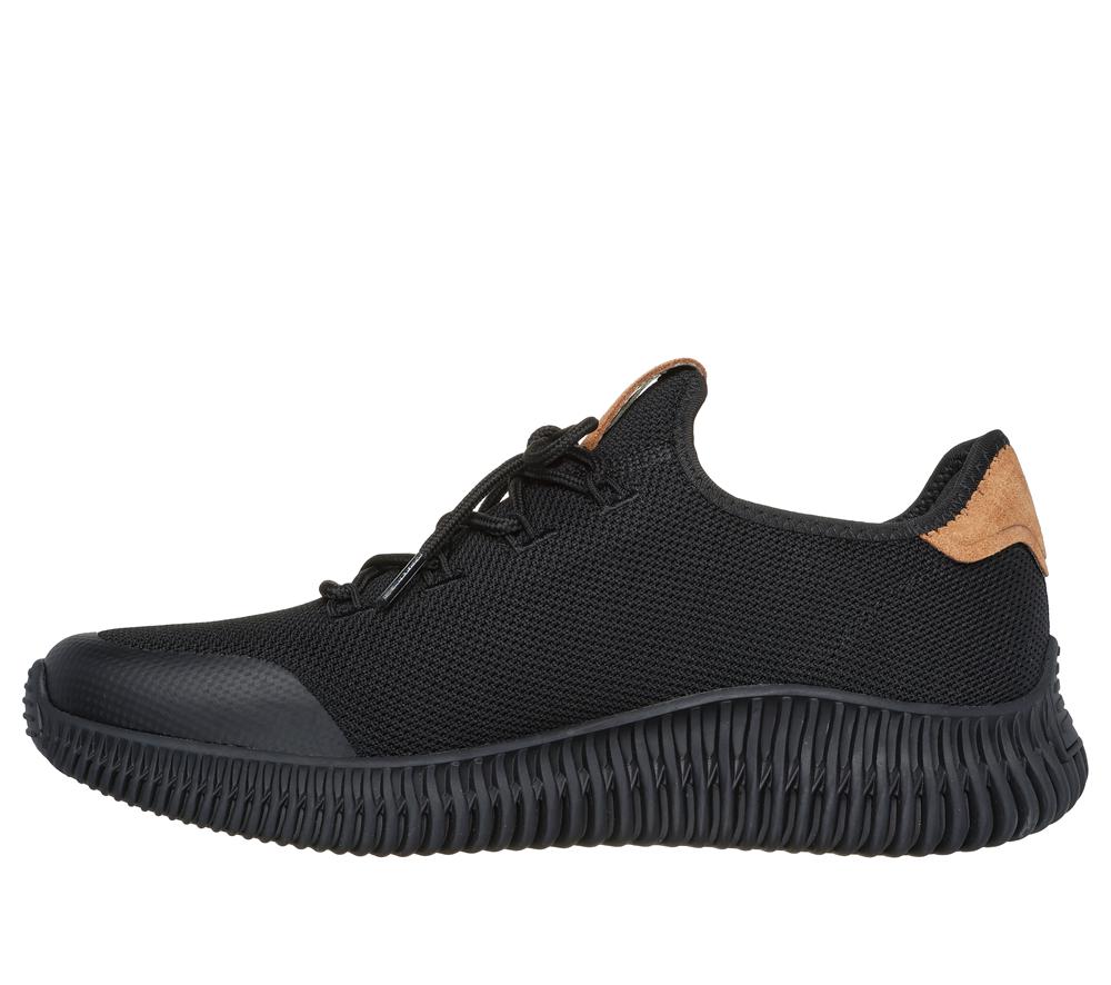 Men Skechers BOBS Sport Geo - City Dapper Slip On Shoes Black  USA |  7356-GMSBH