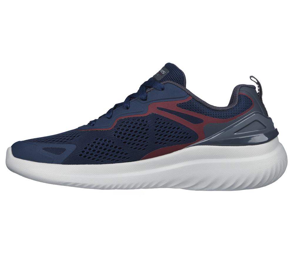 Men Skechers Bounder 2.0 - Andal Lace Up Navy / Burgundy  USA |  6325-FHVTE