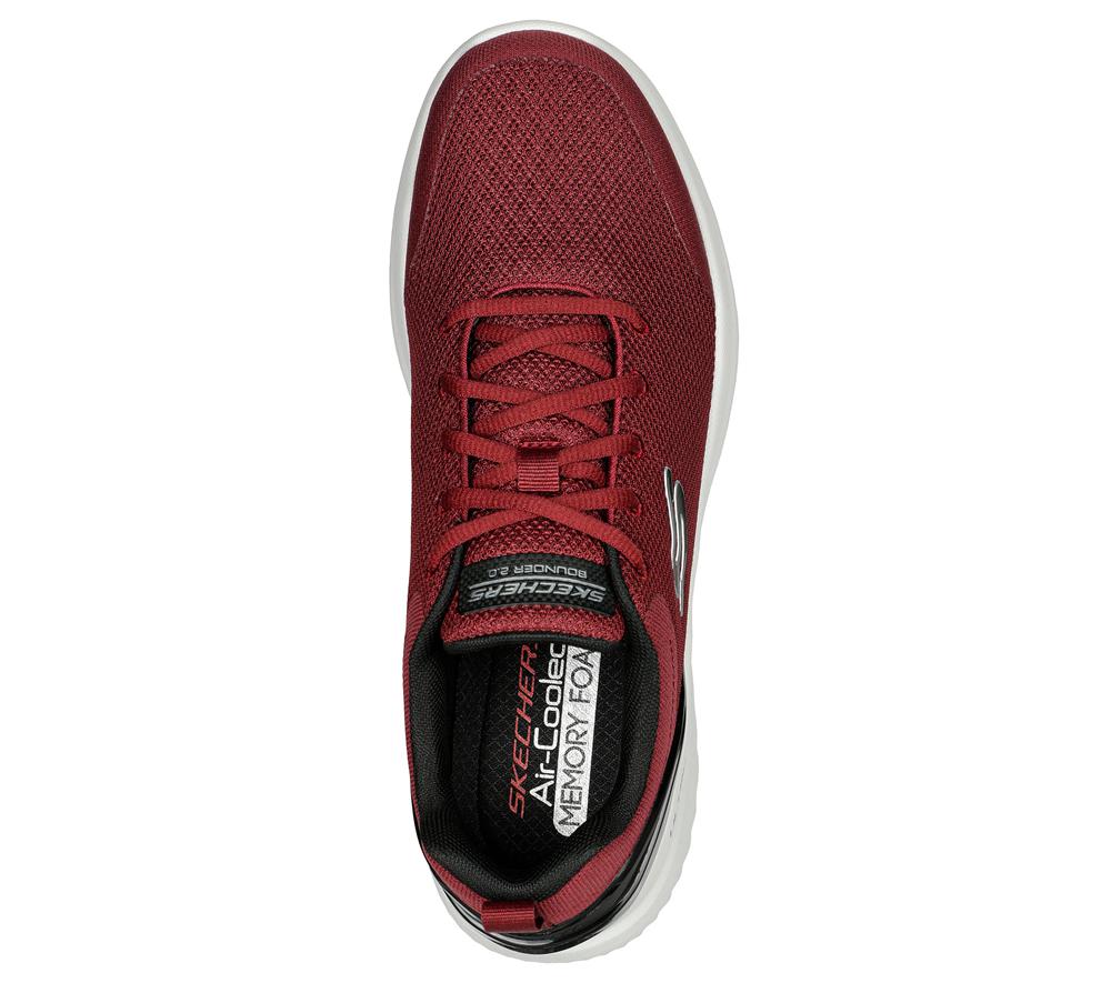 Men Skechers Bounder 2.0 - Nasher Lace Up Burgundy / Black  USA |  4358-IPJLK