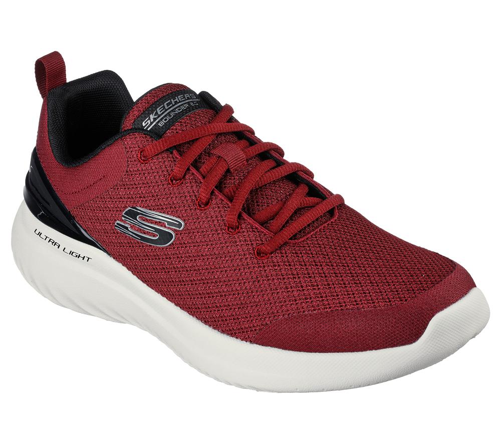 Men Skechers Bounder 2.0 - Nasher Lace Up Burgundy / Black  USA |  4358-IPJLK