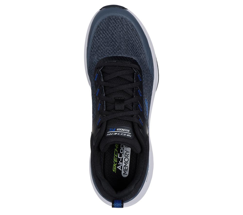 Men Skechers Bounder RSE - Hazlet Sneakers Black / Blue  USA |  8510-ZDPNE