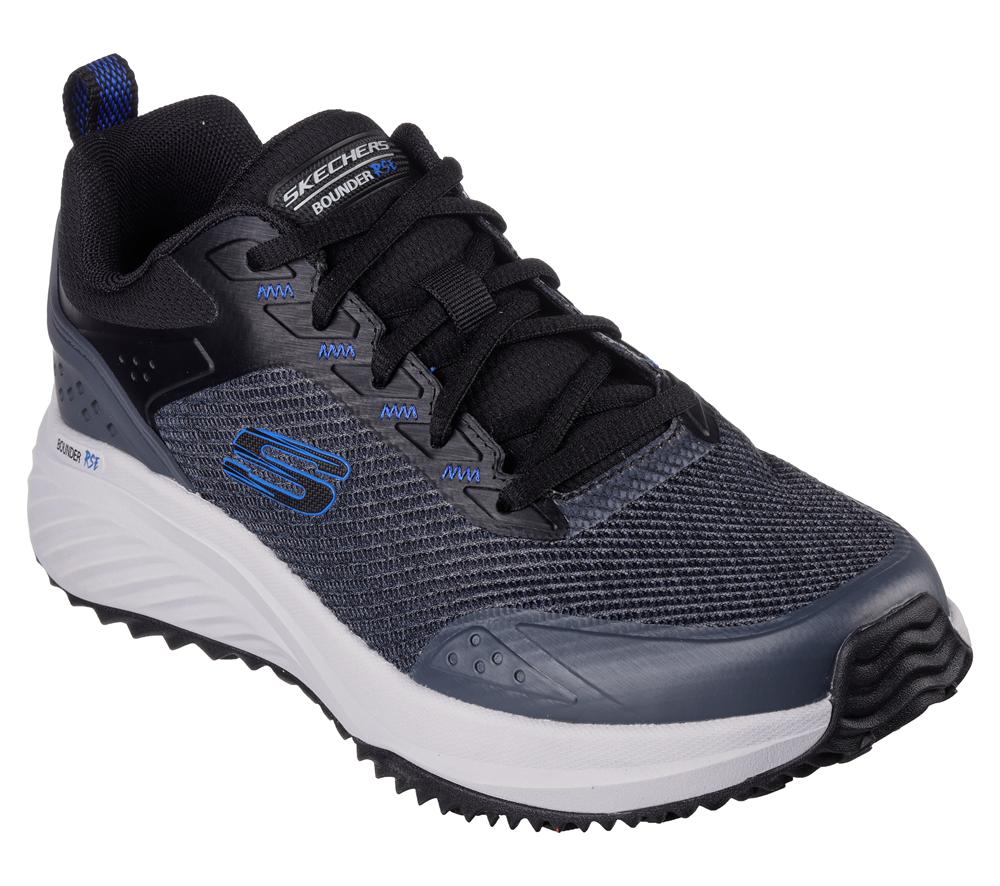 Men Skechers Bounder RSE - Hazlet Sneakers Black / Blue  USA |  8510-ZDPNE