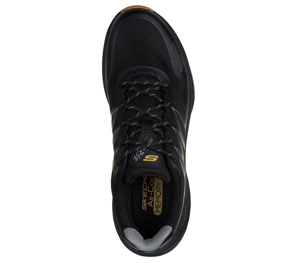 Men Skechers Bounder RSE - Zoner Lace Up Black / Gold  USA |  6281-PEJSN