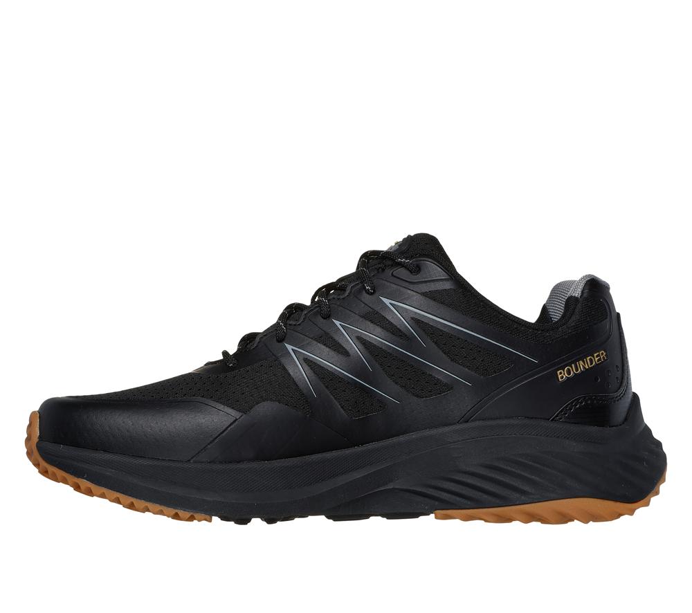 Men Skechers Bounder RSE - Zoner Lace Up Black / Gold  USA |  6281-PEJSN