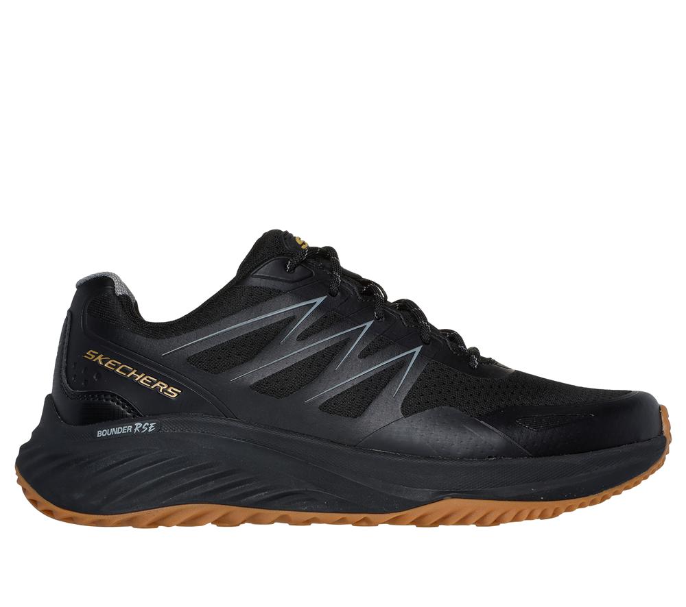Men Skechers Bounder RSE - Zoner Lace Up Black / Gold  USA |  6281-PEJSN