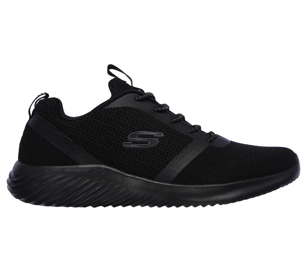 Men Skechers Bounder Slip On Shoes Black  USA |  7936-XSOTR