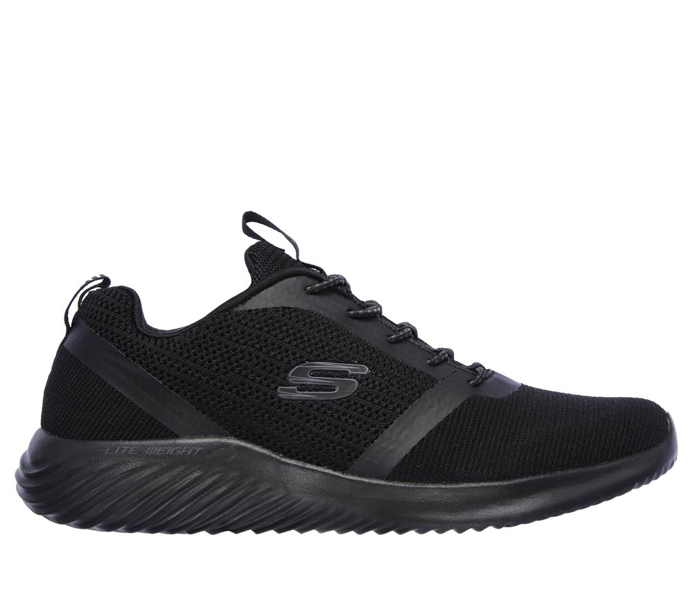 Men Skechers Bounder Slip On Shoes Black  USA |  7936-XSOTR