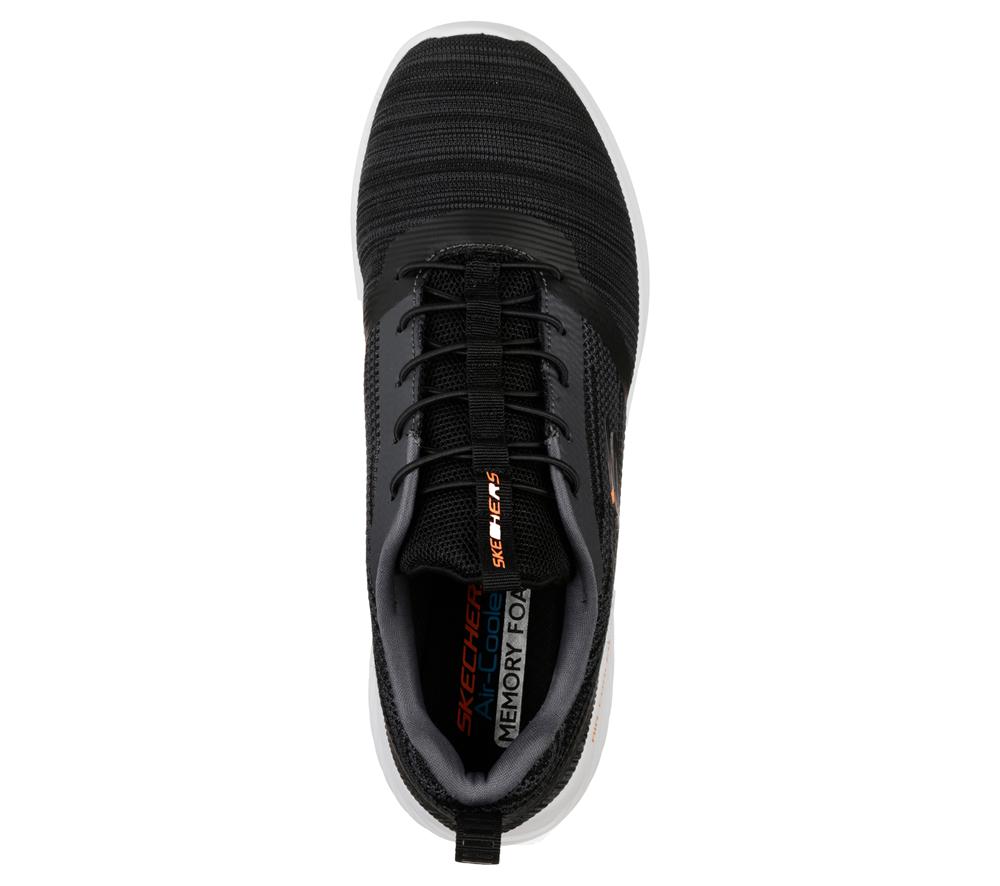 Men Skechers Bounder Slip On Shoes Black  USA |  7135-UMDZW