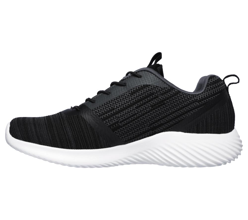 Men Skechers Bounder Slip On Shoes Black  USA |  7135-UMDZW