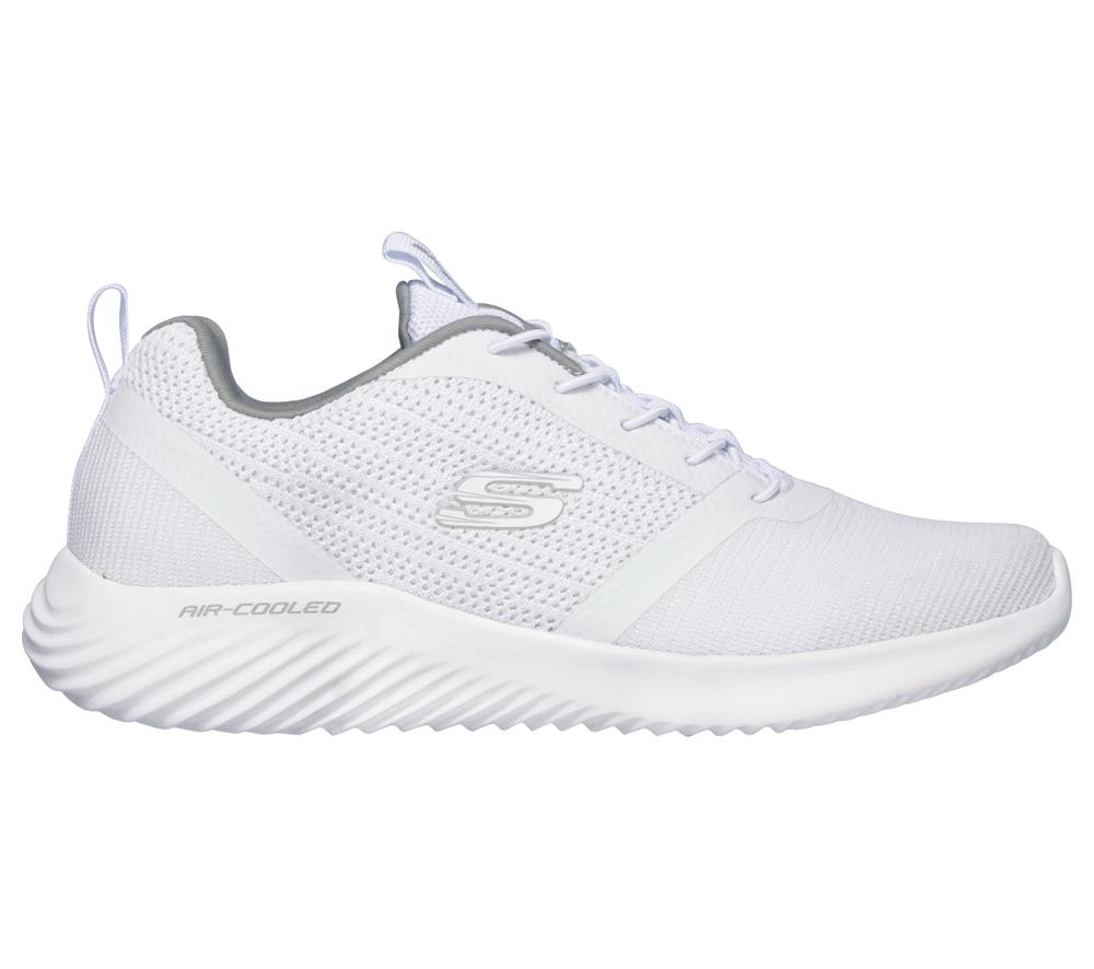 Men Skechers Bounder Slip On Shoes White  USA |  6479-TBVIS