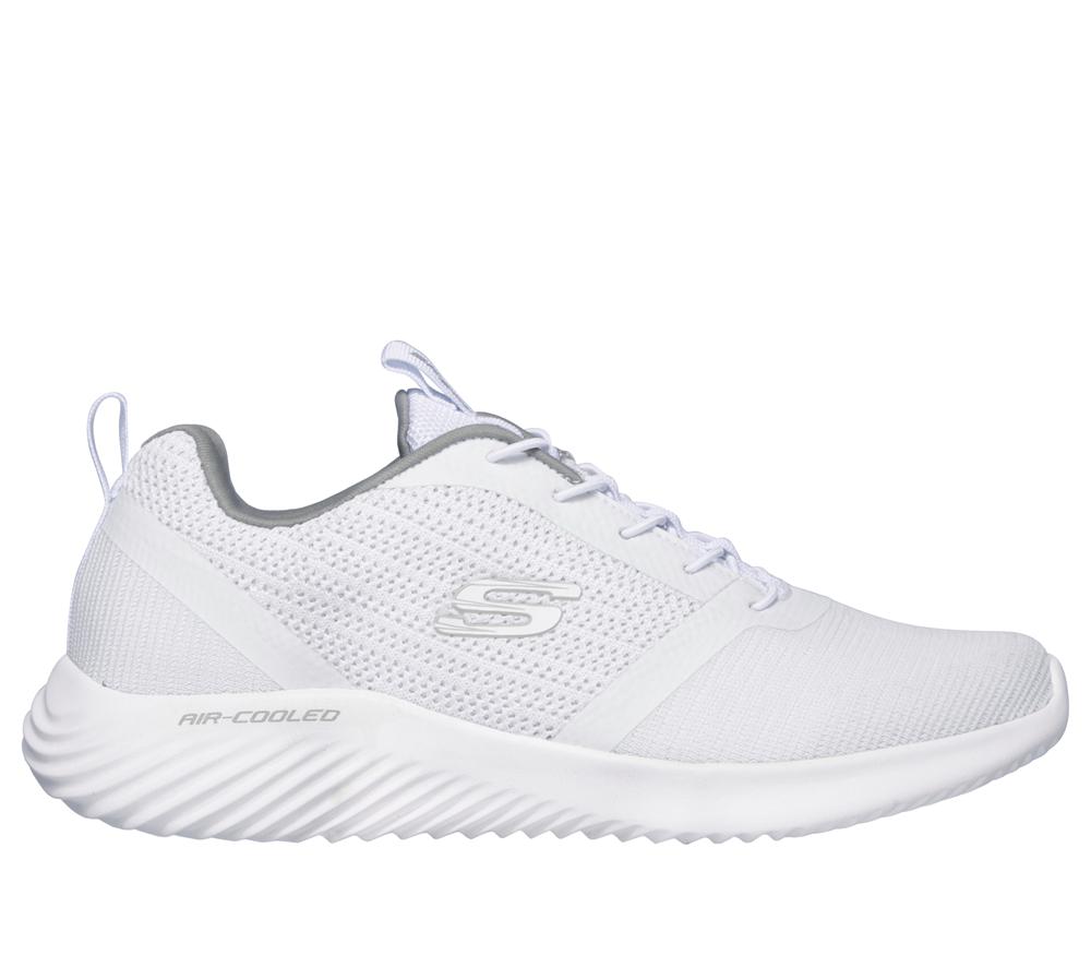Men Skechers Bounder Slip On Shoes White  USA |  6479-TBVIS
