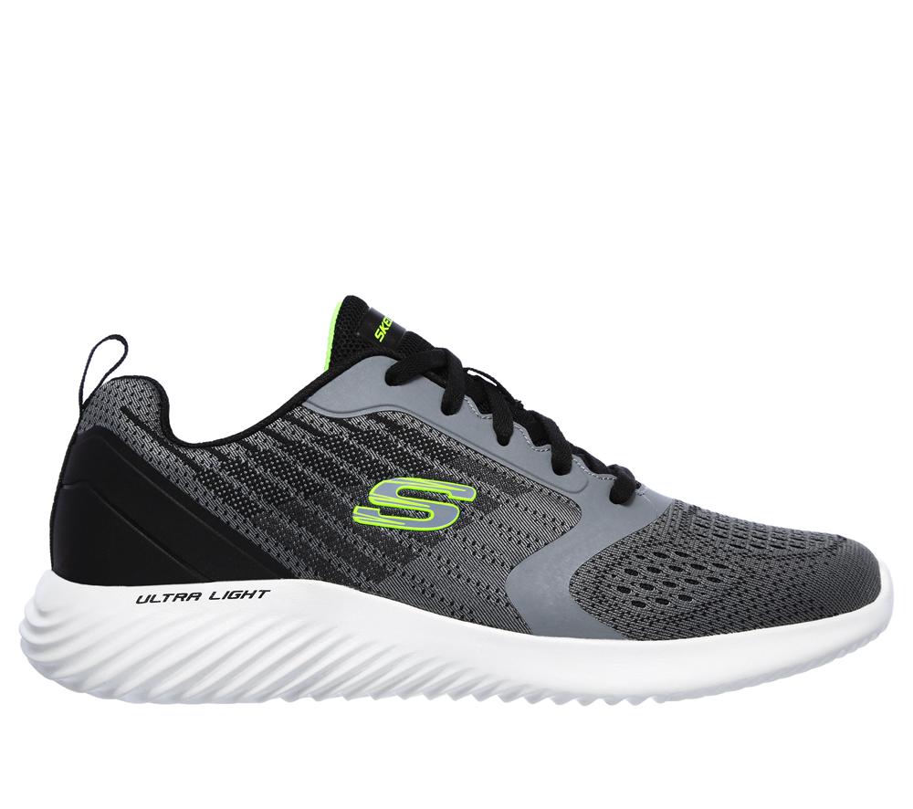 Men Skechers Bounder - Verkona Lace Up Charcoal  USA |  2486-ENMKV