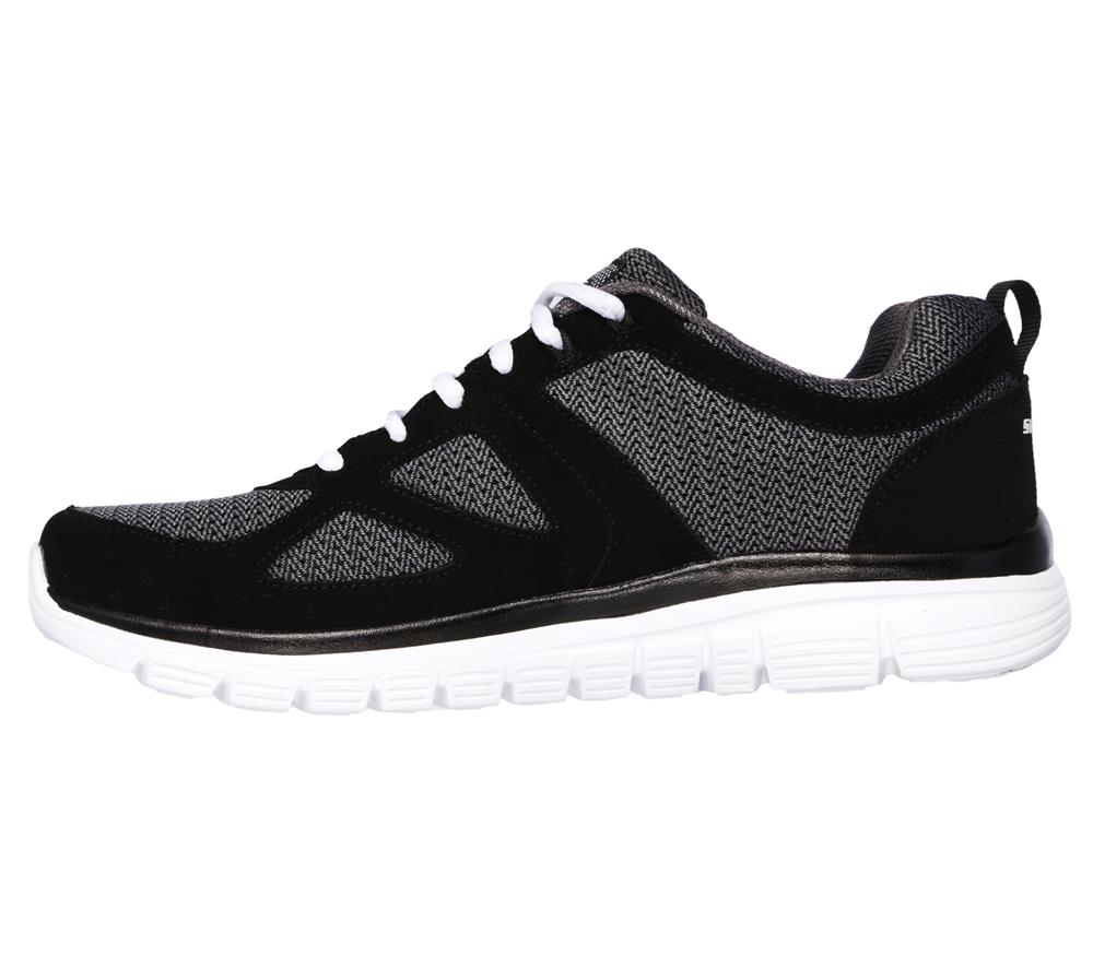 Men Skechers Burns - Agoura Sneakers Black / White  USA |  5479-HLOXM