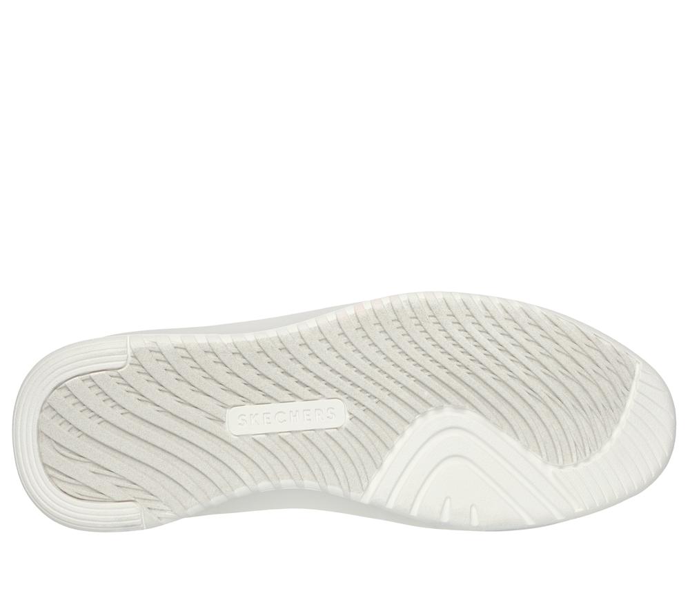 Men Skechers Court Break - Suit Sneaker Lace Up White  USA |  7435-OBSPR