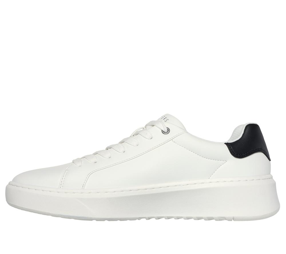 Men Skechers Court Break - Suit Sneaker Lace Up White  USA |  7435-OBSPR
