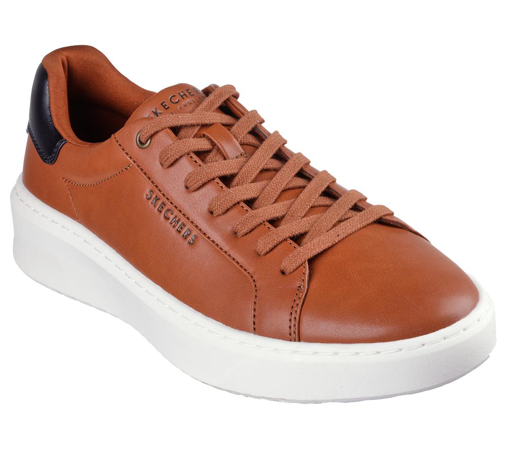 Men Skechers Court Break - Suit Sneaker Sneakers Cognac Brown  USA |  2468-HXGPK