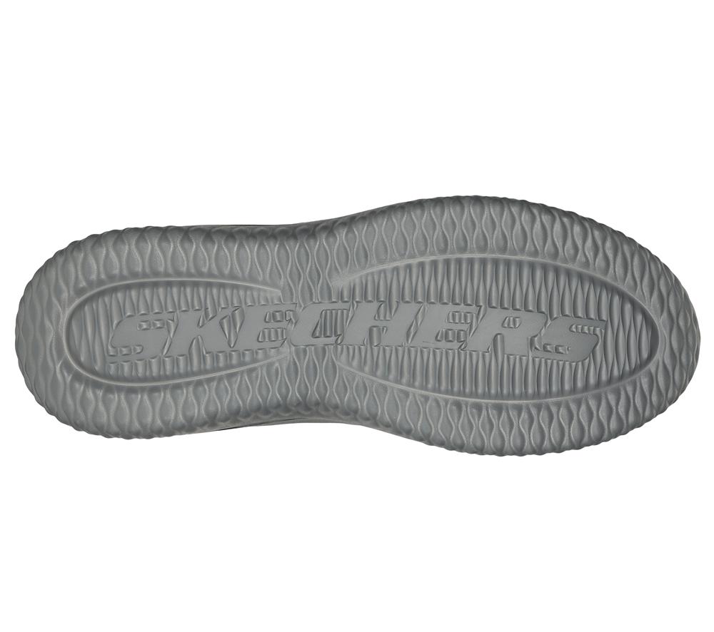 Men Skechers Delson 3.0 - Cicada Slip On Shoes Black / Grey  USA |  1502-BTCUX