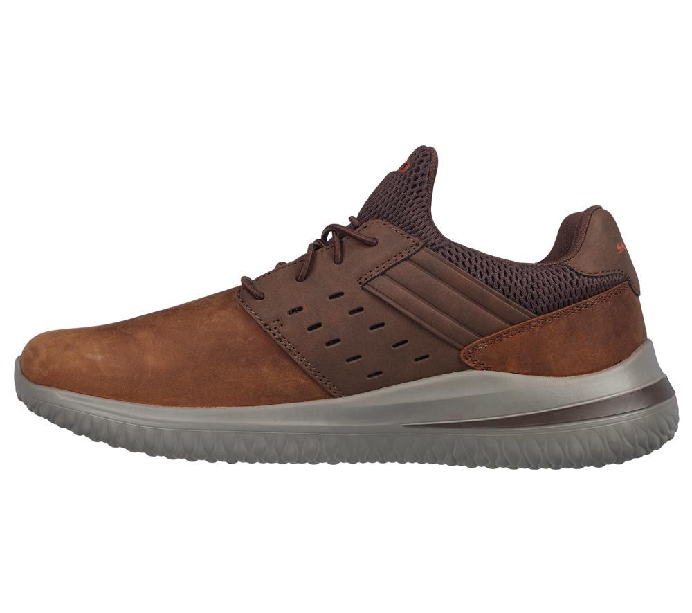 Men Skechers Delson 3.0 - Ezra Slip On Shoes Brown  USA |  3108-JDNHG