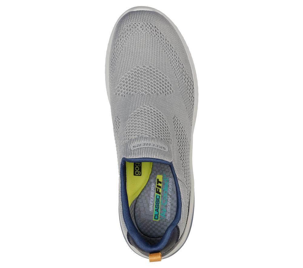 Men Skechers Delson 3.0 - Fairfield Slip On Shoes Grey  USA |  7485-DGQOZ