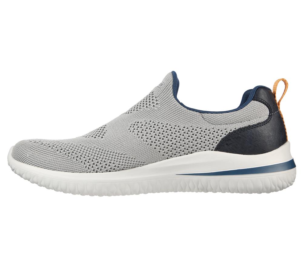 Men Skechers Delson 3.0 - Fairfield Slip On Shoes Grey  USA |  7485-DGQOZ