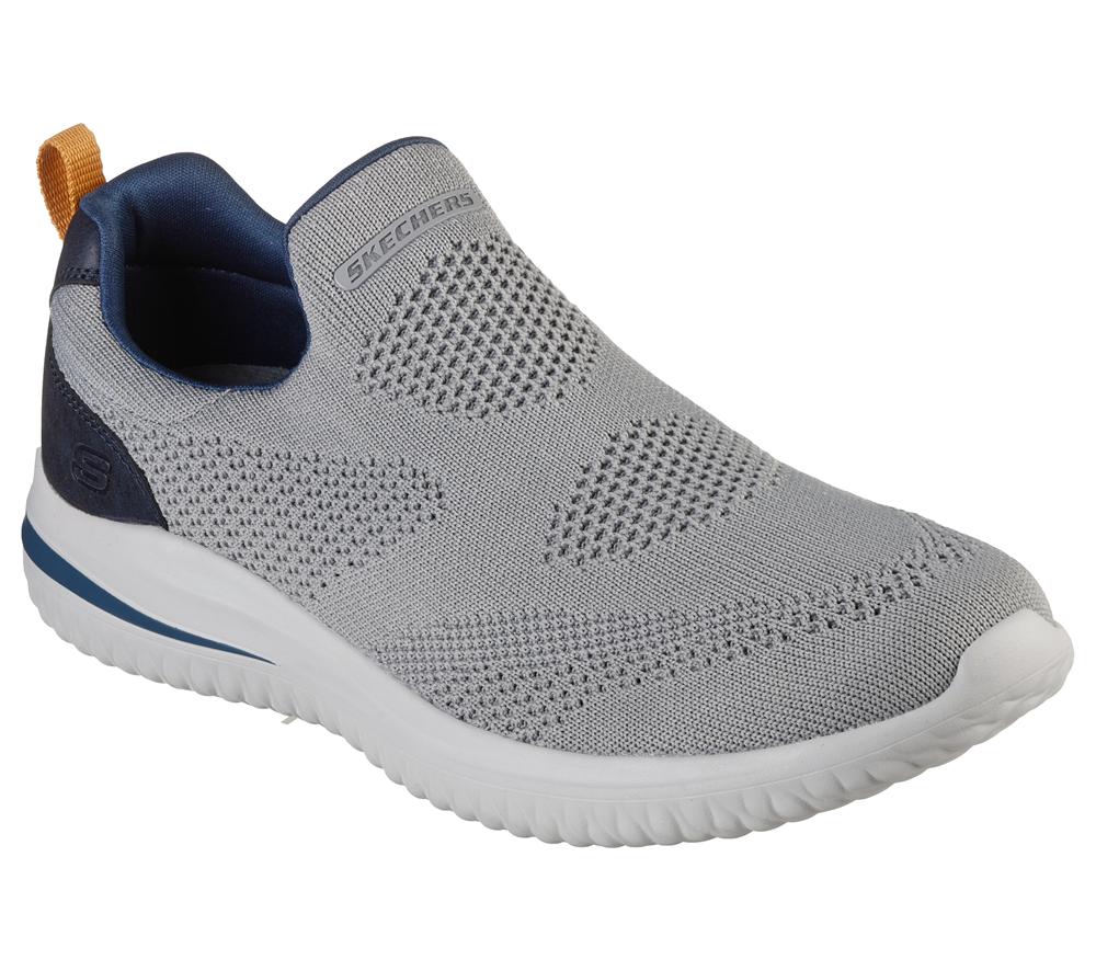Men Skechers Delson 3.0 - Fairfield Slip On Shoes Grey  USA |  7485-DGQOZ